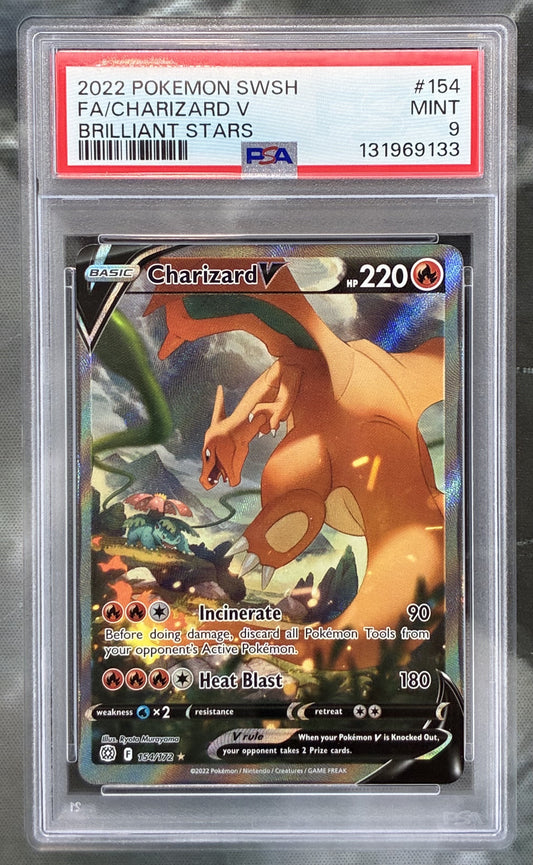 2022 Pokémon Charizard V 154/172 Brilliant Stars PSA 9 Mint