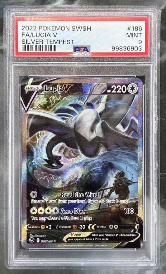 Pokémon Lugia V Full Art 186/195 Silver Tempest PSA 9 Mint