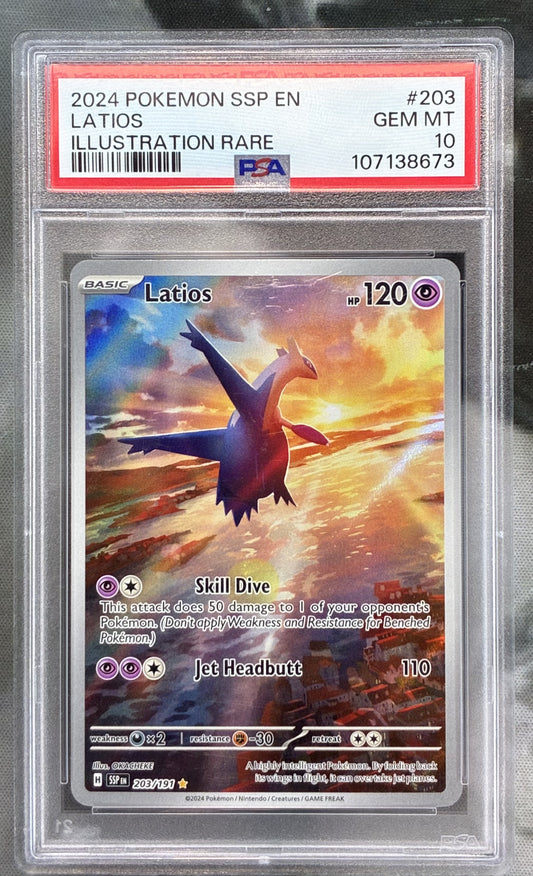Pokémon Latios Illustration Rare 203/191 Surging Sparks PSA 10 Gem Mint