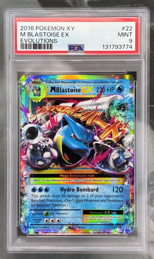 2016 Pokémon M Blastoise EX 22/108 XY Evolutions PSA 9 Mint