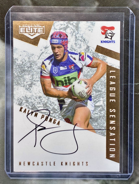 2022 Elite NRL Kalyn Ponga League Sensation White Signature LS08 21/60 NM