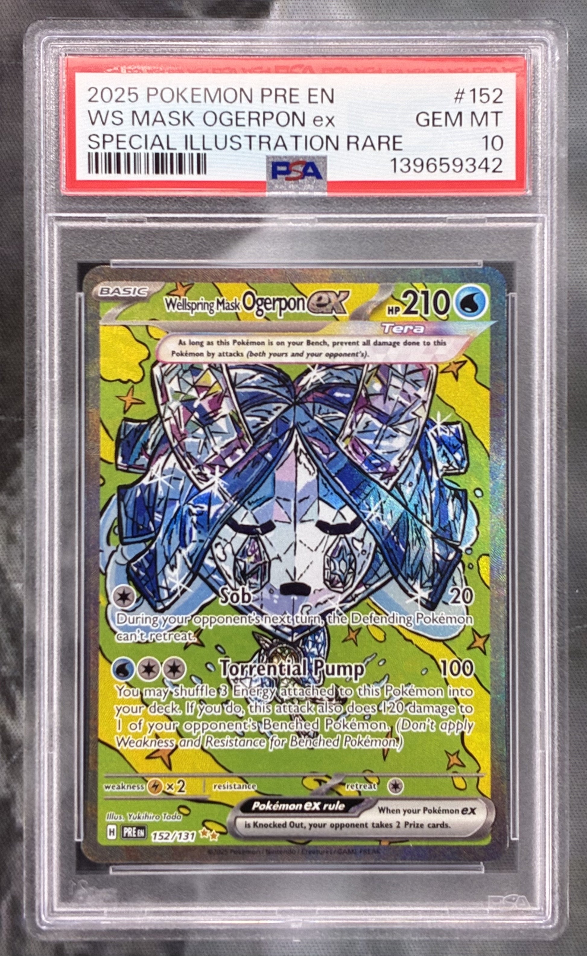 Pokémon Wellspring Mask Ogerpon ex 152/131 Prismatic Evolutions PSA 10 Gem Mint SIR