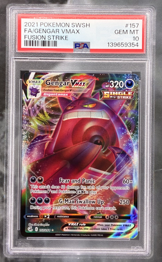 Pokémon Gengar VMAX 157/264 Fusion Strike Holo PSA 10 Gem Mint
