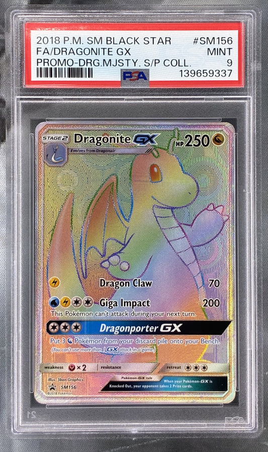 Pokémon Dragonite GX Black Star Promo SM156 Dragon Majesty PSA 9