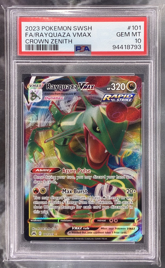 Pokémon Rayquaza VMAX Holo 101/159 Crown Zenith PSA 10 Gem Mint