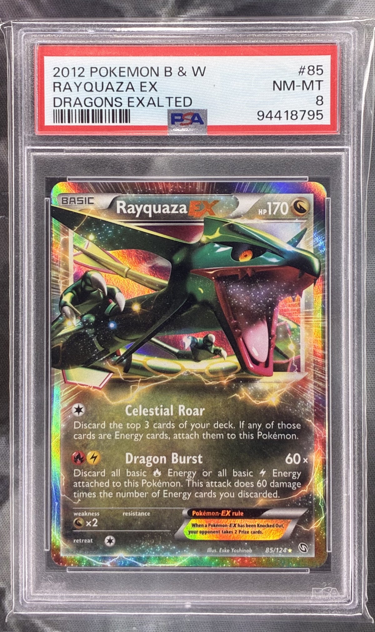 Rayquaza ex 85/124 Dragons Exalted PSA 8 – Urban Empire Collectables AU
