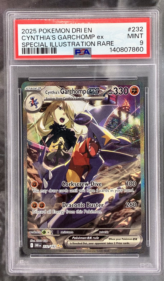 Pokémon Cynthia’s Garchomp ex Special Illustration Rare 232/182 Destined Rivals PSA 9