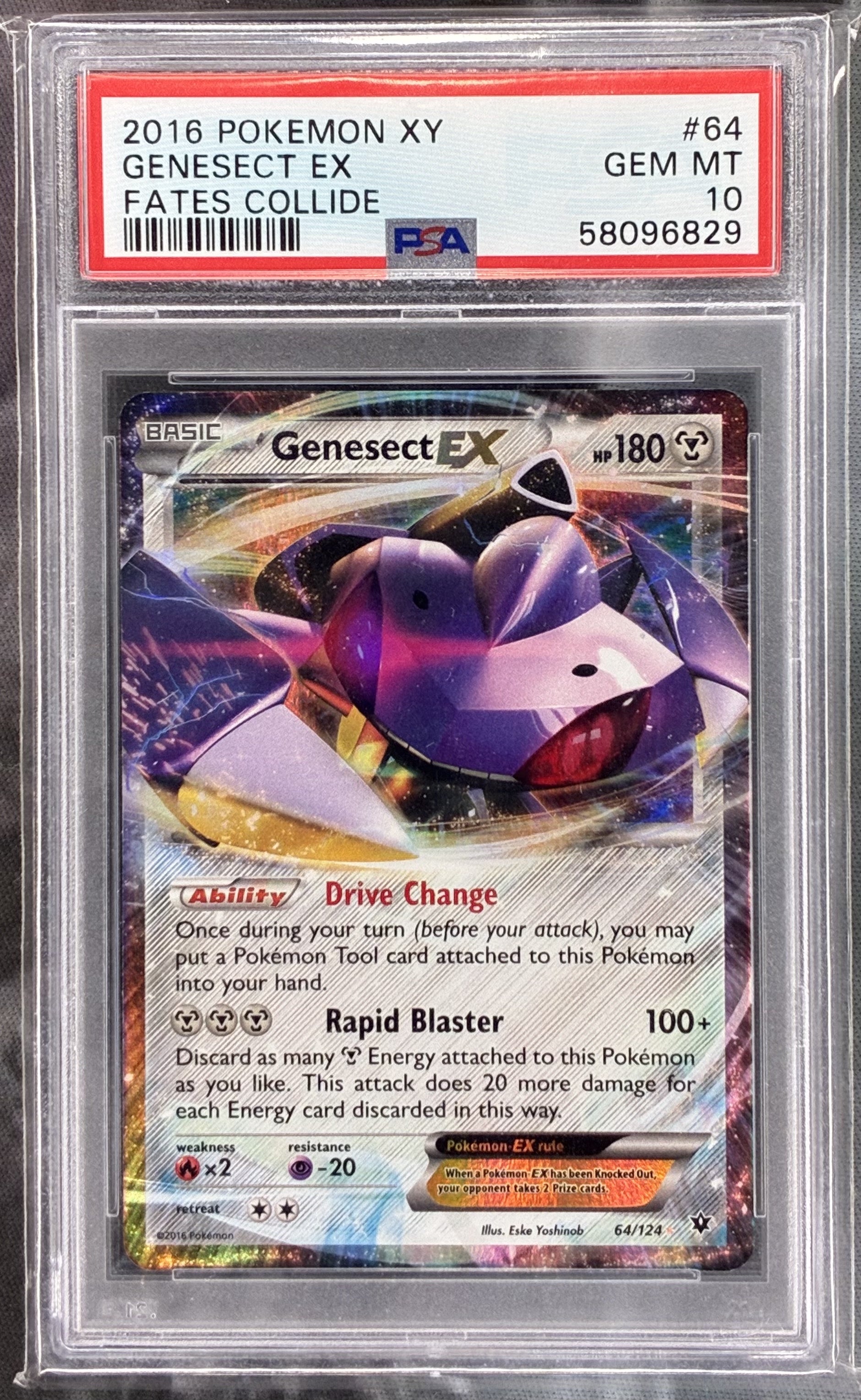 Pokémon Genesect EX Full Art 64/124 XY Fates Collide PSA 10 Gem Mint