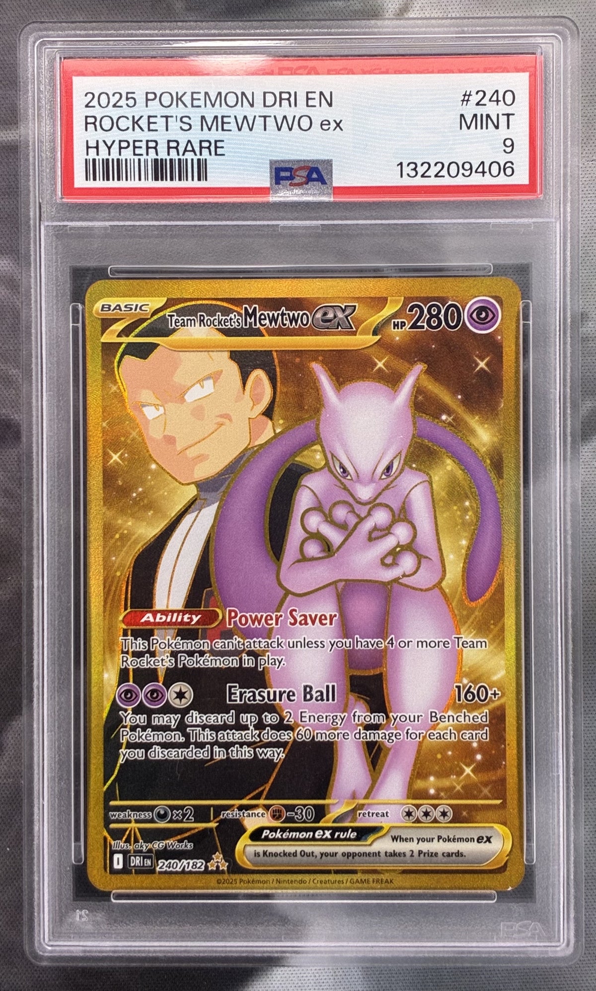Team Rocket’s Mewtwo EX 240/182 Destined Rivals Hyper Rare PSA 9 ...