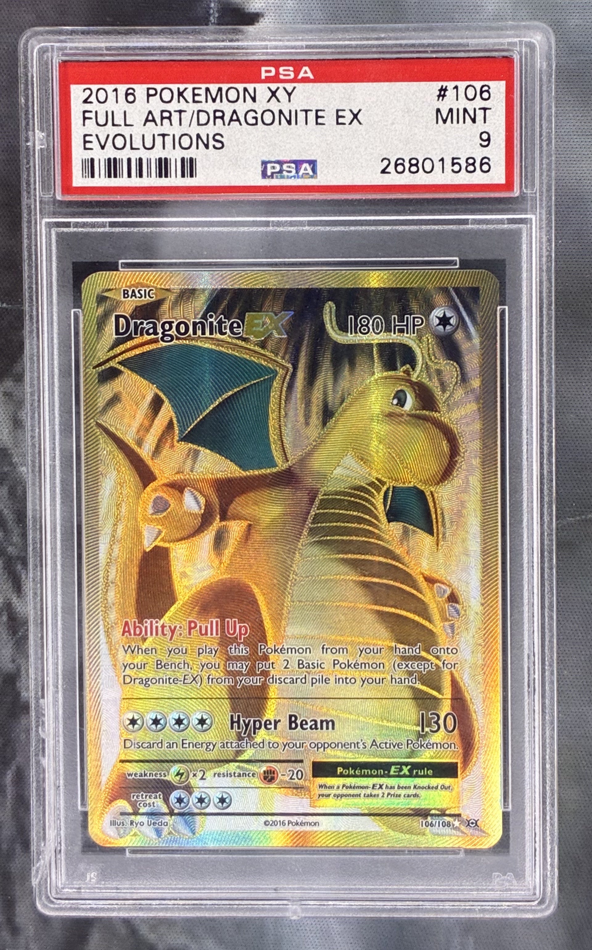 Pokémon Dragonite EX 106/108 XY Evolutions Full Art PSA 9 Mint