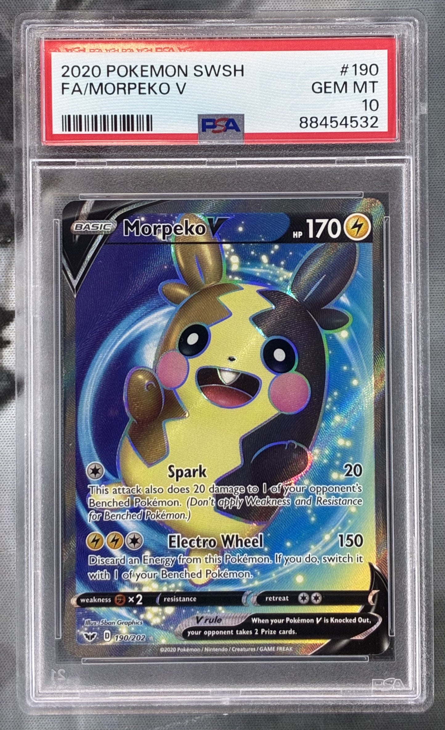 Pokémon Morpeko V 190/202 Sword & Shield Ultra Rare PSA 10 Gem Mint