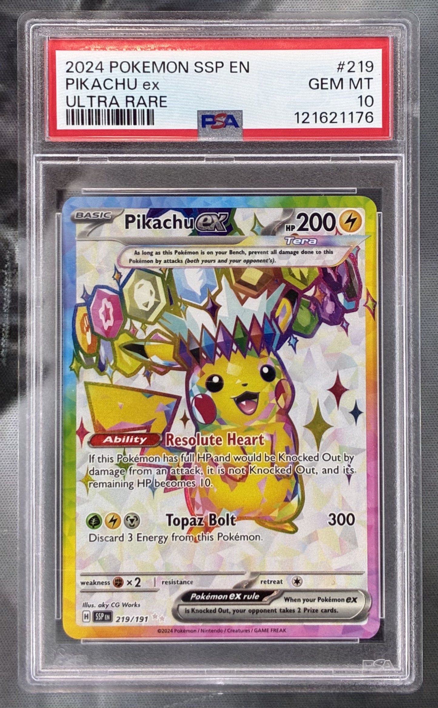 Pokémon Pikachu ex 219/191 Surging Sparks PSA 10 Gem Mint