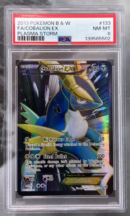 PSA 8 Cobalion EX 133/135 Plasma Storm Full Art 2013 Pokémon