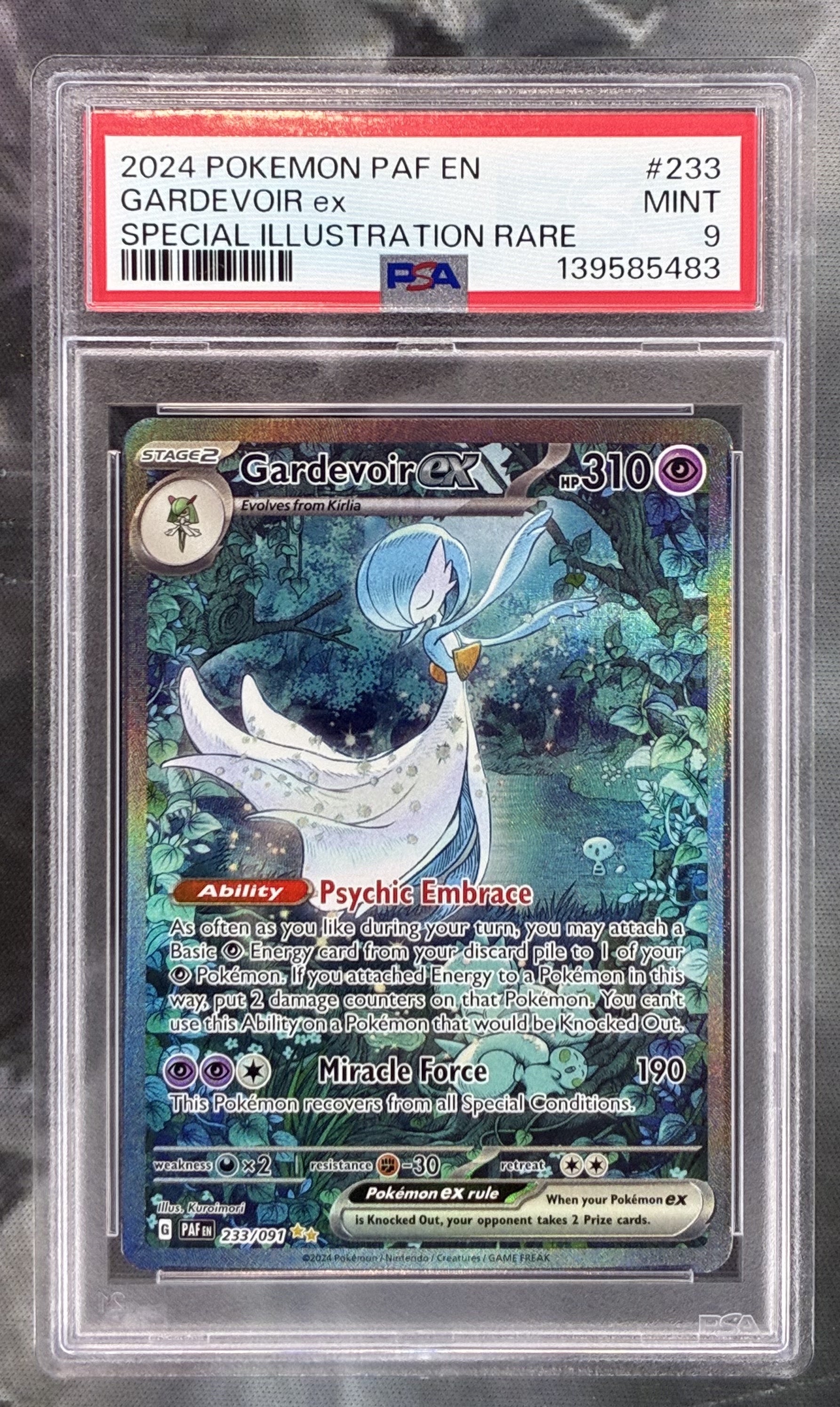 PSA 9 Gardevoir ex 233/091 Paldean Fates Pokémon