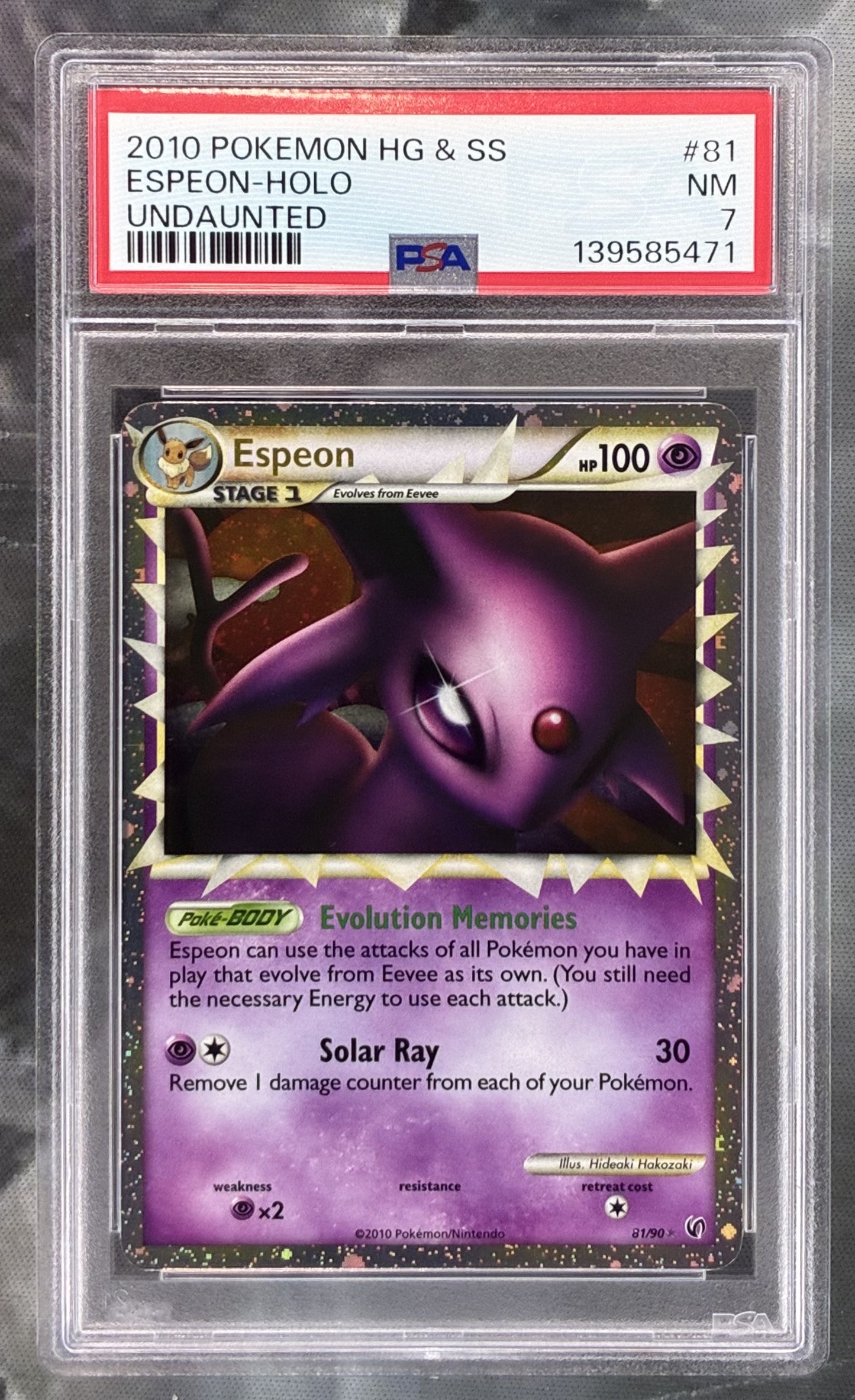 PSA 7 Espeon Prime 81/90 Undaunted 2010 Pokémon