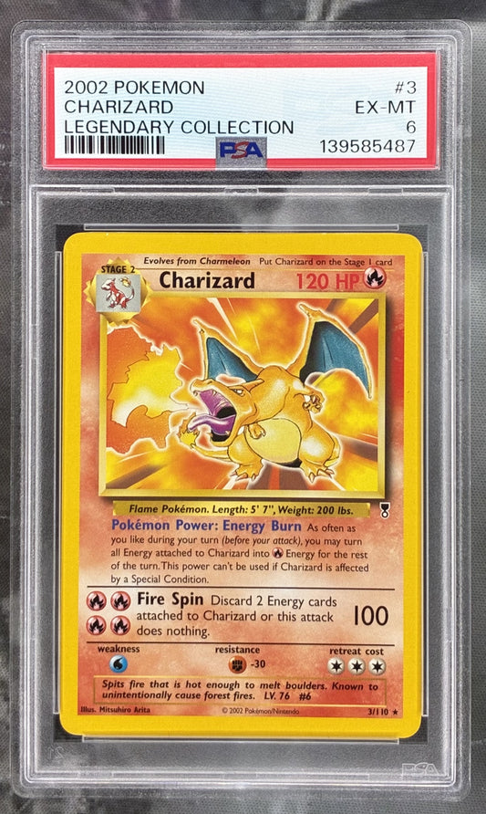 PSA 6 Charizard 3/110 Legendary Collection 2002 Pokémon
