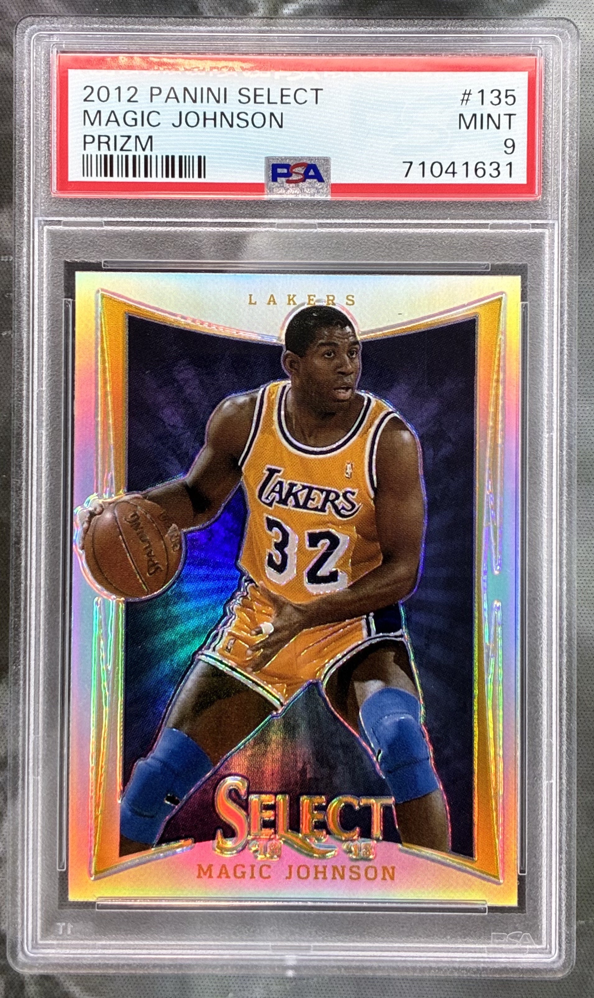 2012-13 Panini Select Magic Johnson Silver Prizm #135 PSA 9 MINT Lakers