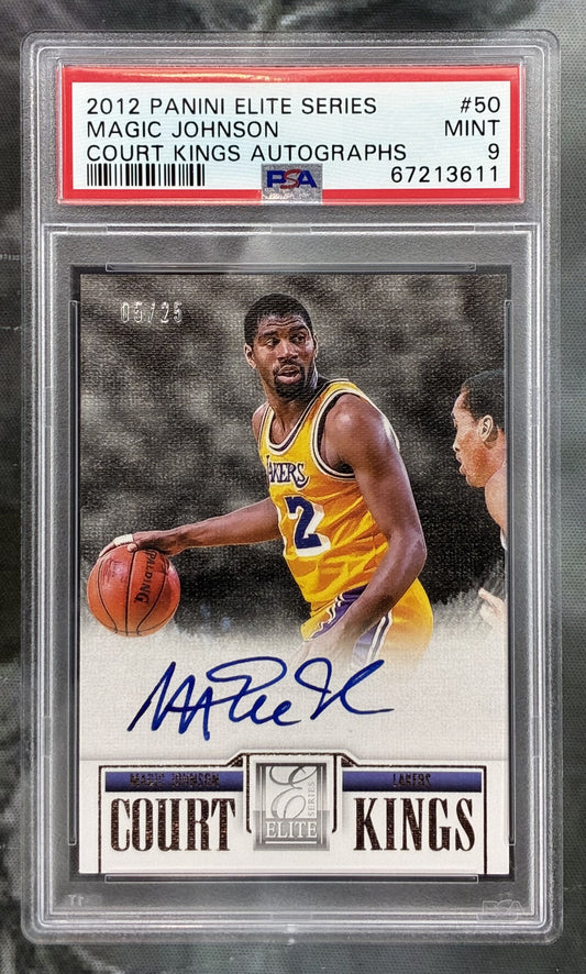 2012-13 Elite Magic Johnson Court Kings Auto 5/25 PSA 9 MINT