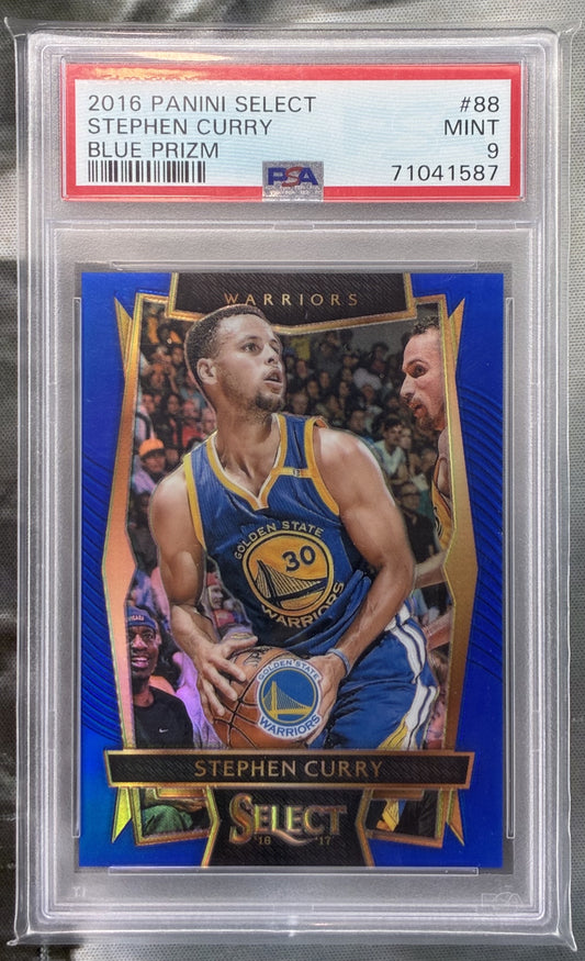 2016 Panini Select Blue Prizm Stephen Curry /299 PSA 9