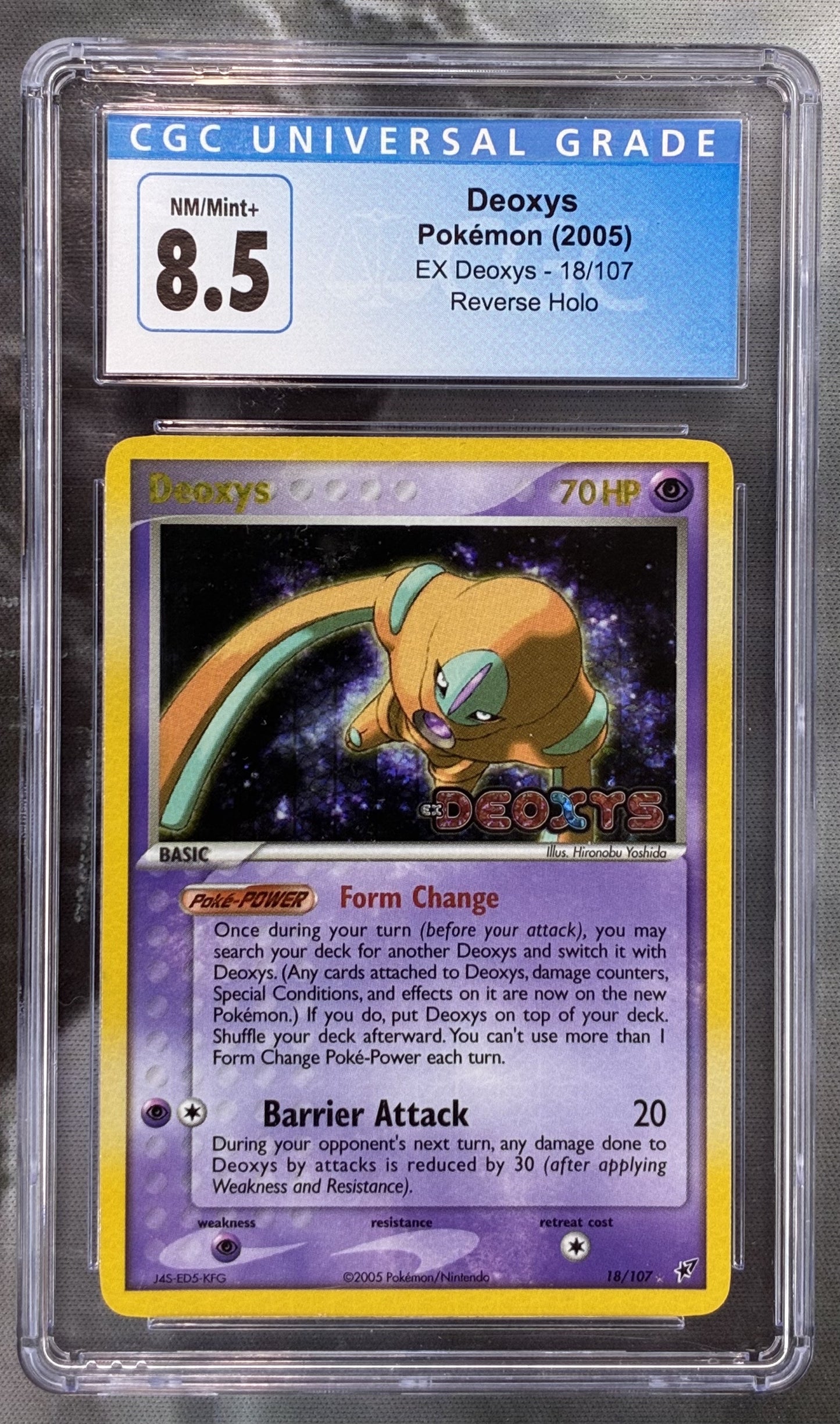 2005 Pokémon EX Deoxys 18/107 Reverse Holo Stamped CGC 8.5
