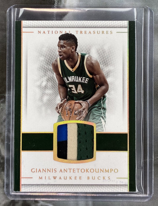 2016-17 National Treasures Giannis Prime Patch /25 4 color game worn