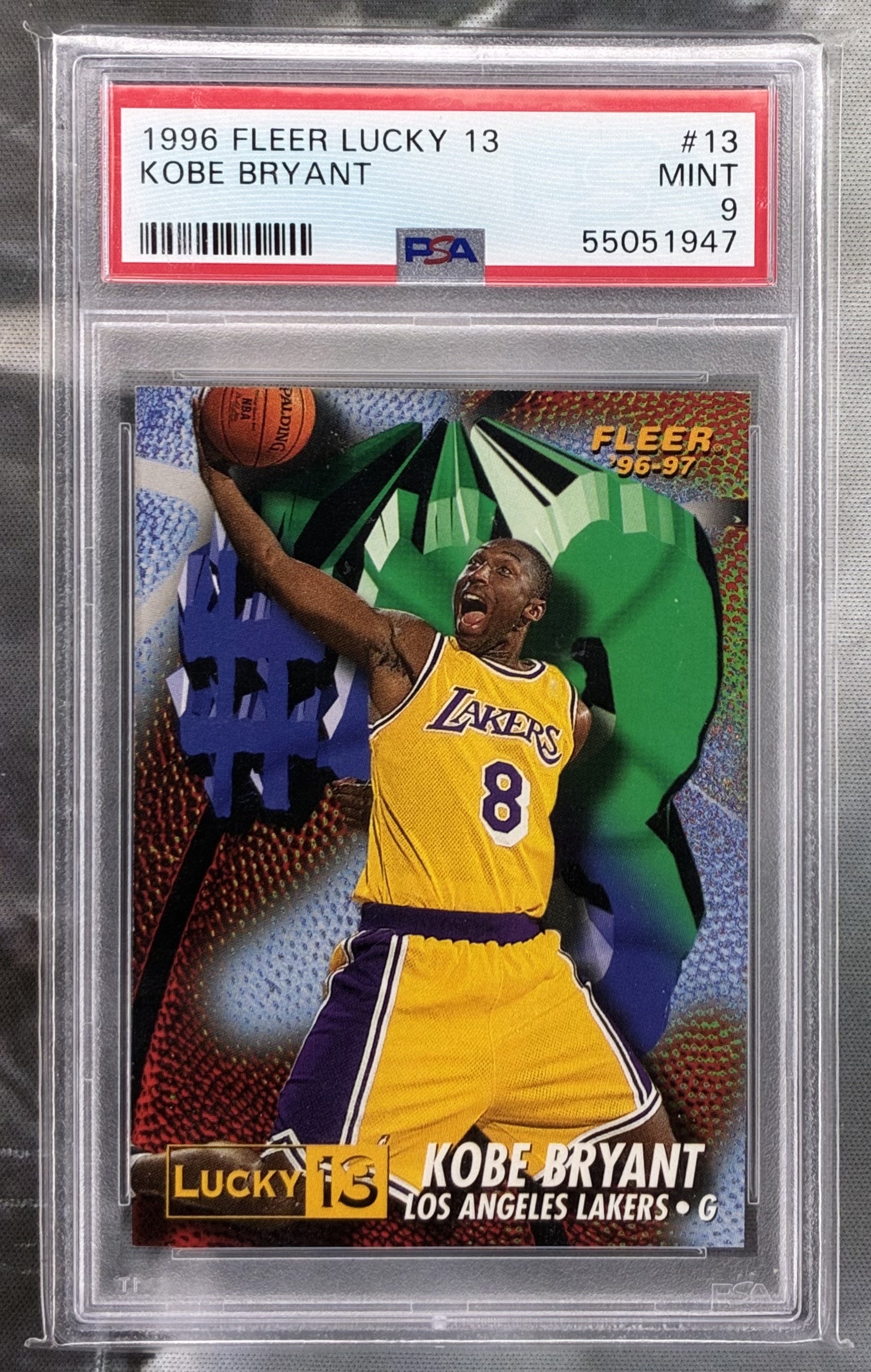1996-97 Fleer Lucky 13 Kobe Bryant #13 PSA 9