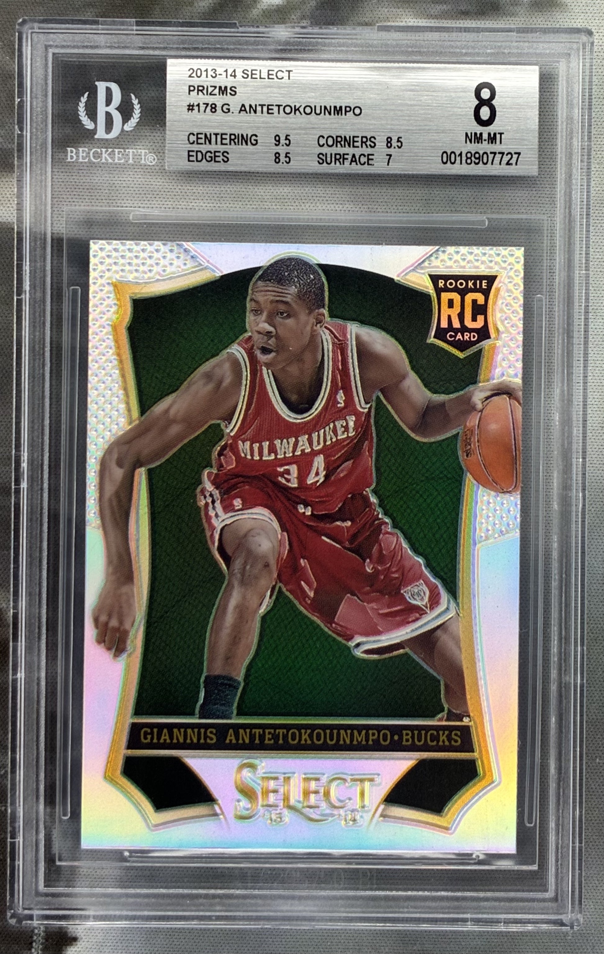 2013 Select Giannis Antetokounmpo #178 Silver Rookie BGS 8