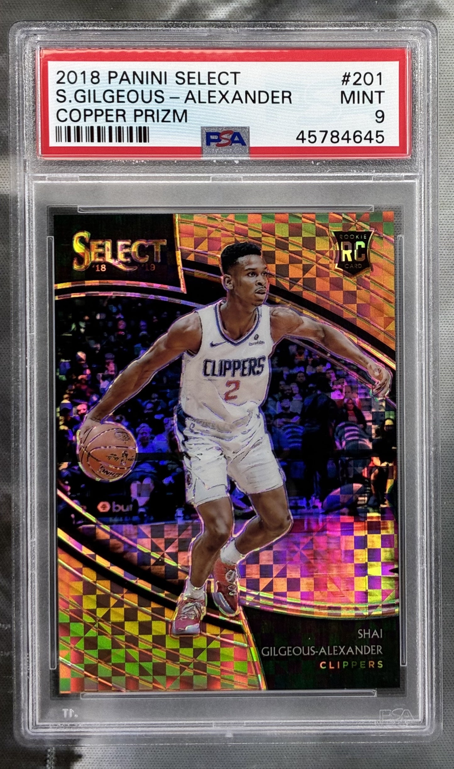 2018 Select Courtside Copper Prizm Shai Gilgeous-Alexander /60 PSA 9