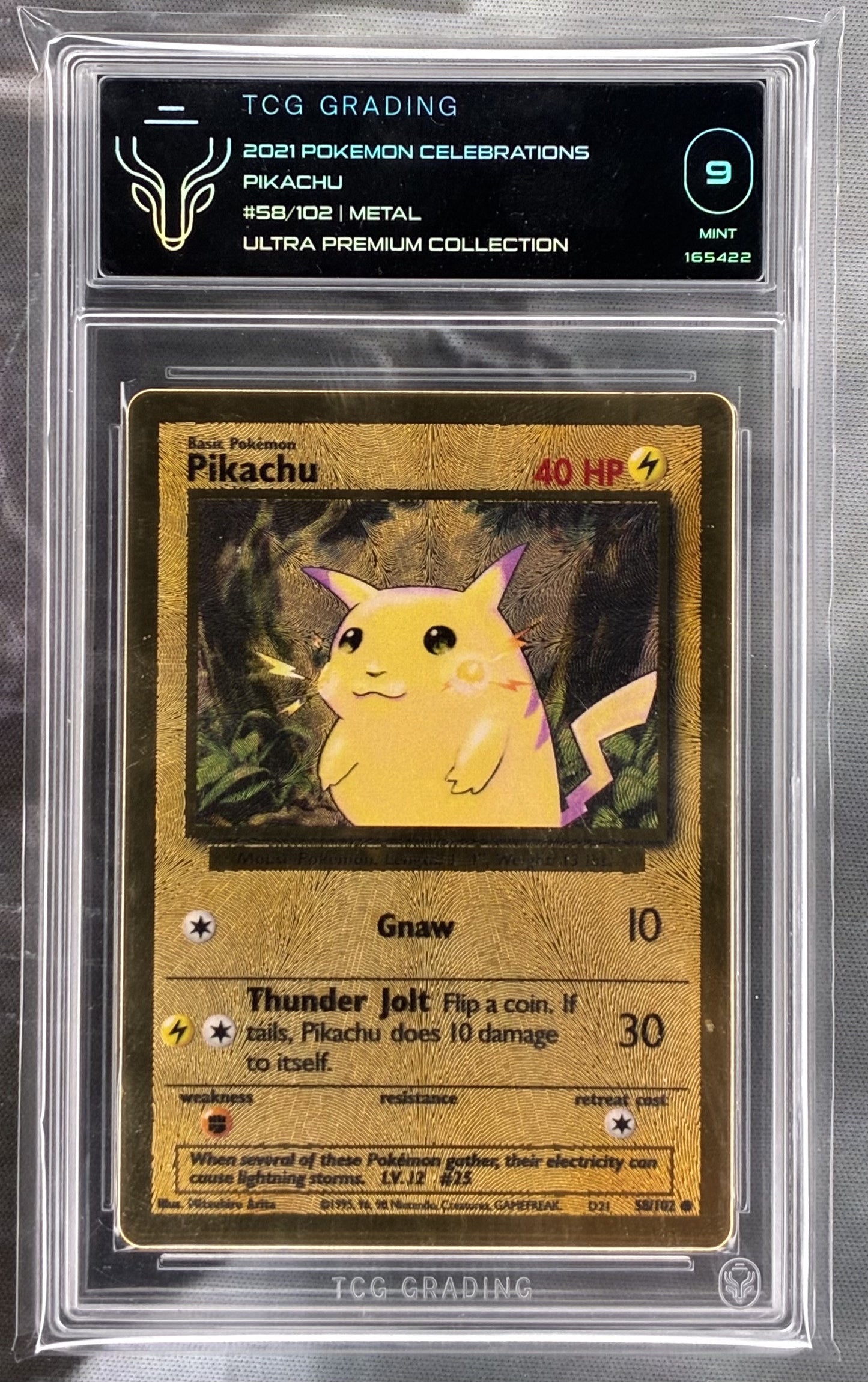 2021 Pikachu Metal 58/102 Celebrations UPC TCG 9