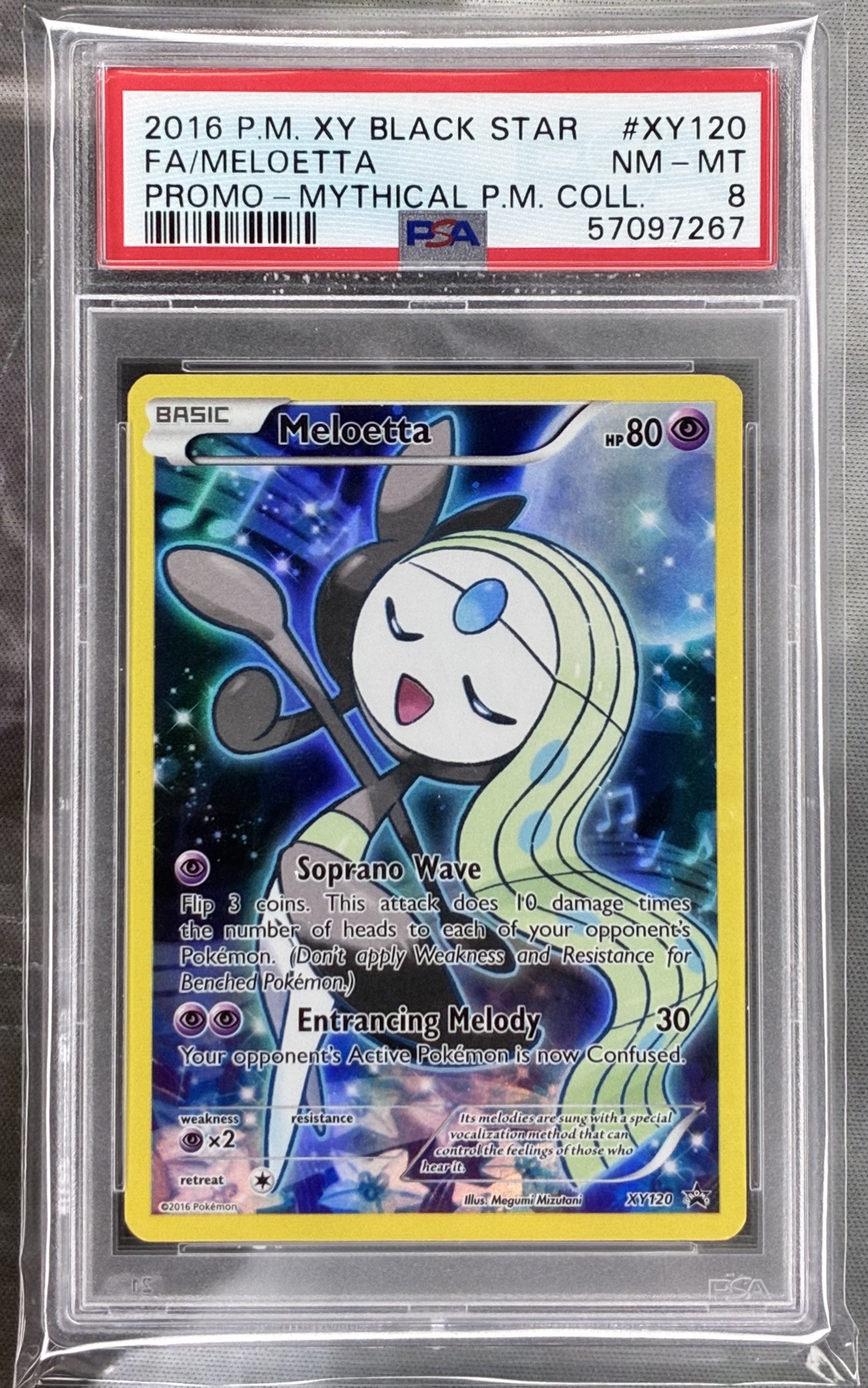 Pokemon Meloetta XY120 Mythical Pokemon Collection Promo PSA 8