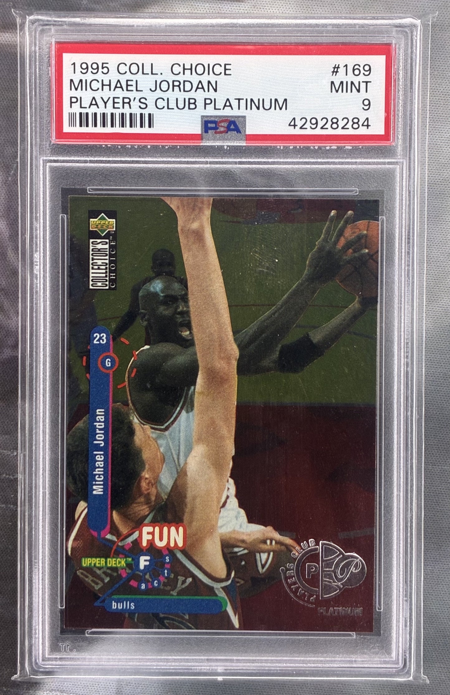 1995 UD Collectors Choice Platinum Players Club Michael Jordan PSA 9
