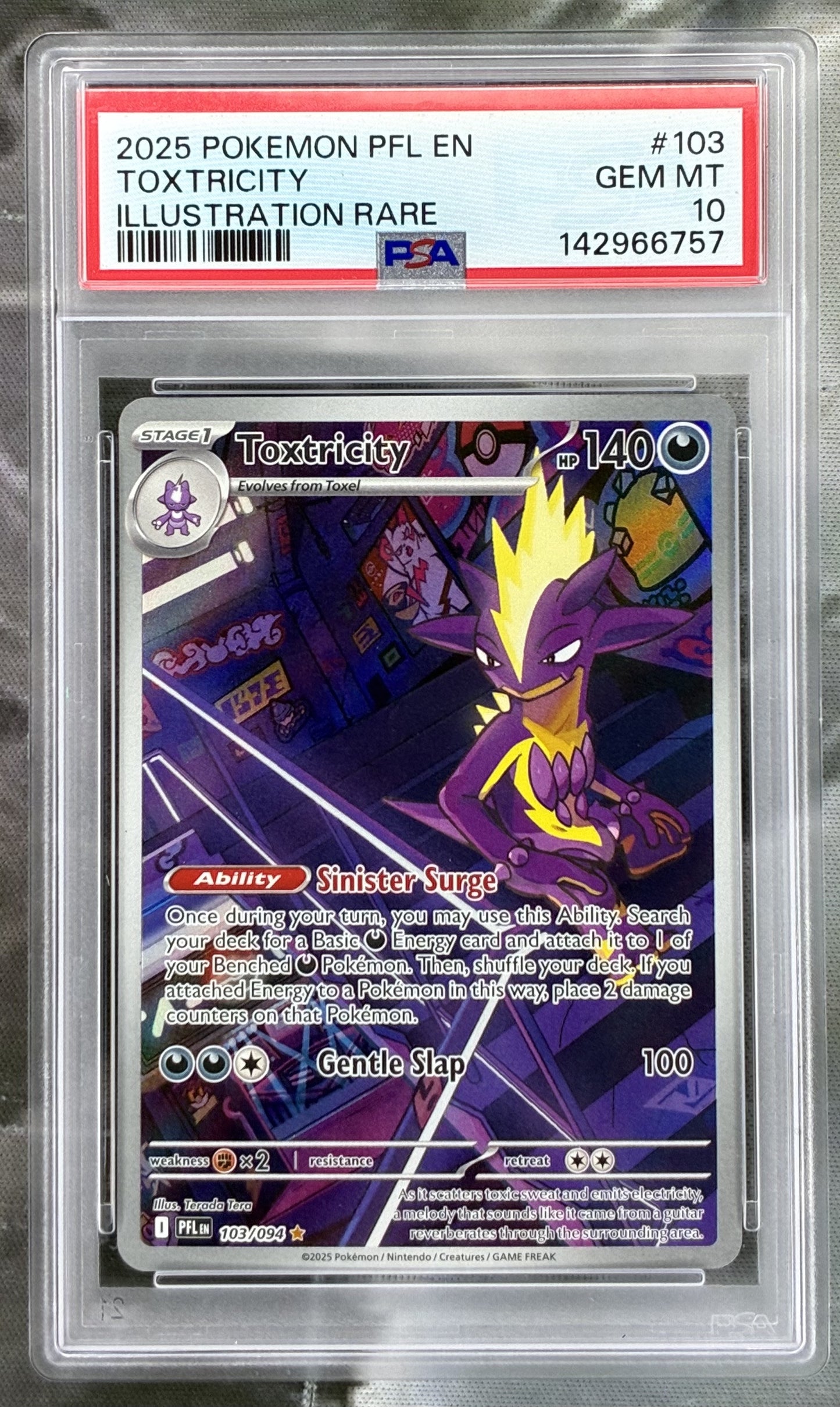 Pokemon Toxtricity 103 094 Phantasmal Flames Illustration Rare PSA 10