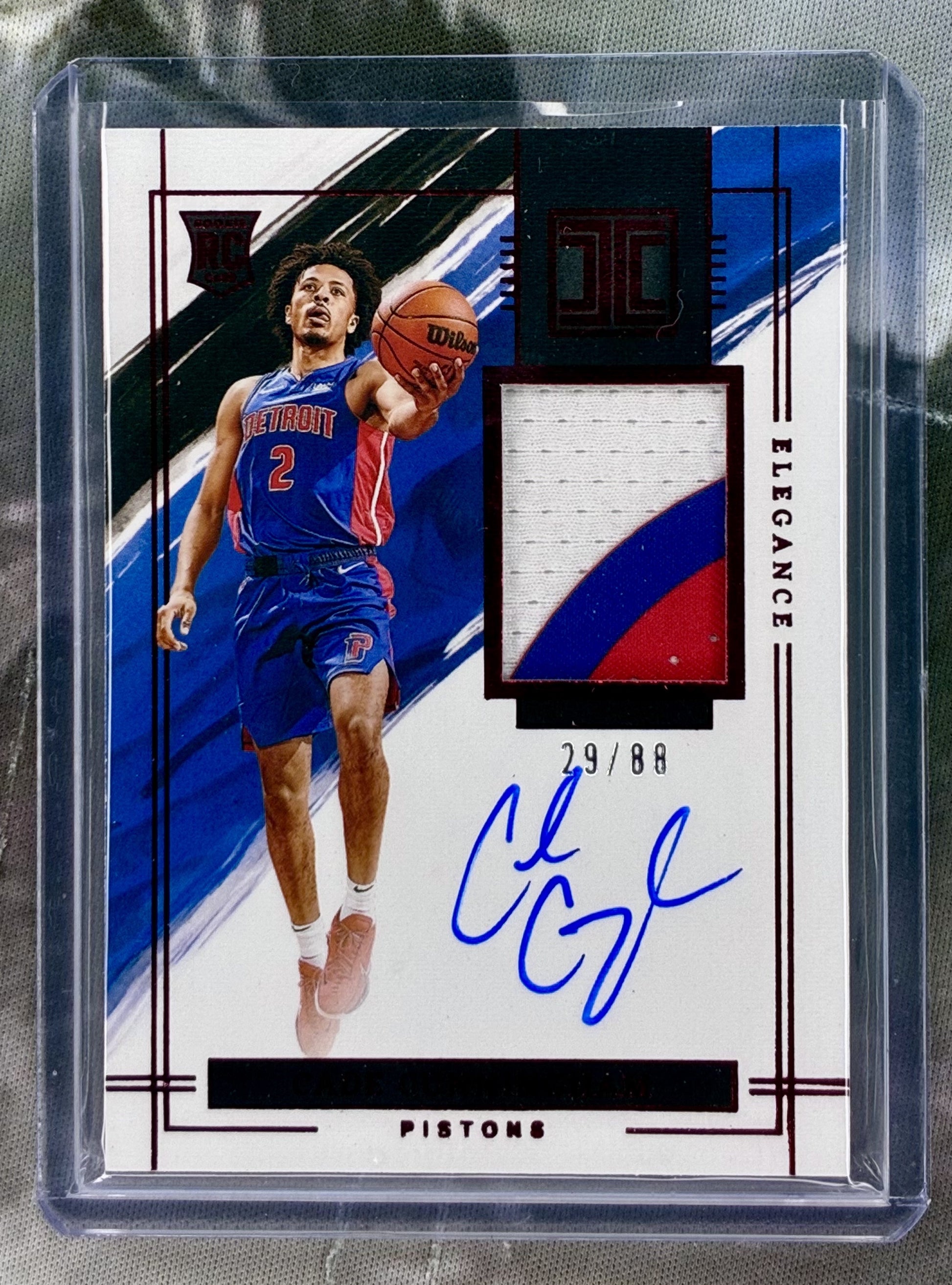 2021-22 Panini Impeccable Cade Cunningham Rookie Auto Red Asia 88 card