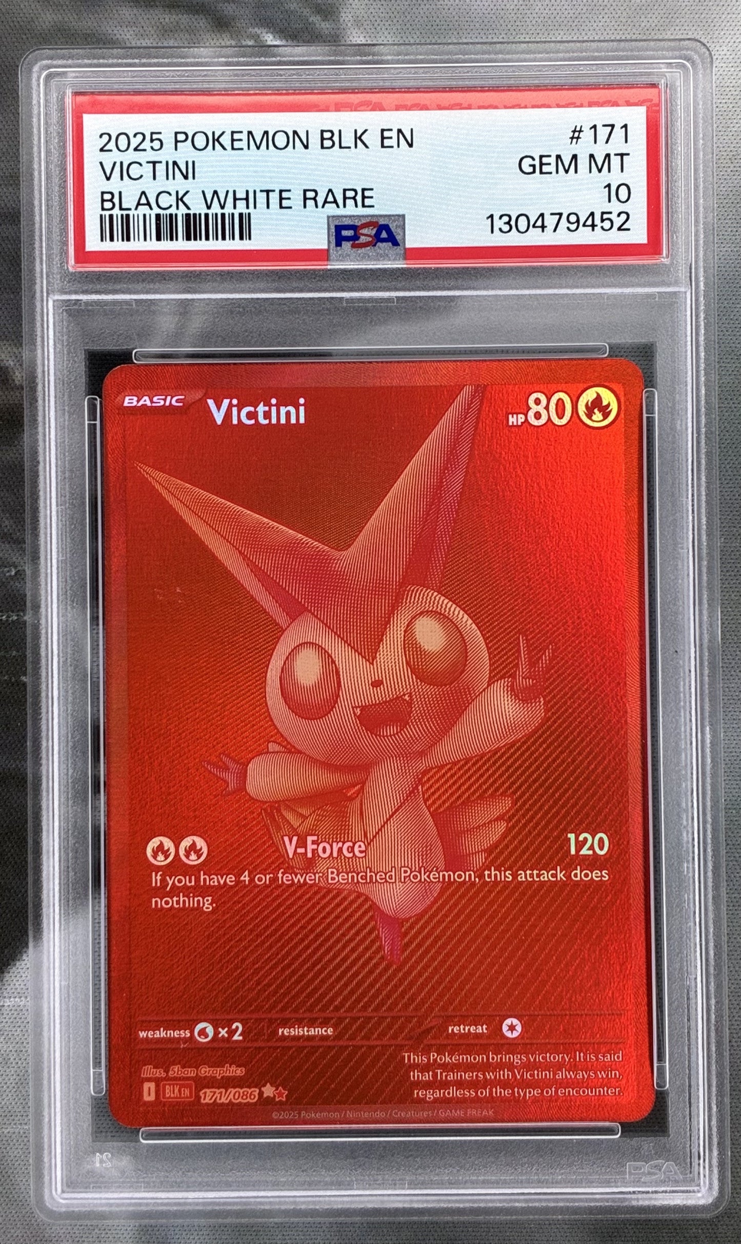 Pokémon Victini 171 086 Black Bolt PSA 10 GEM MINT graded card