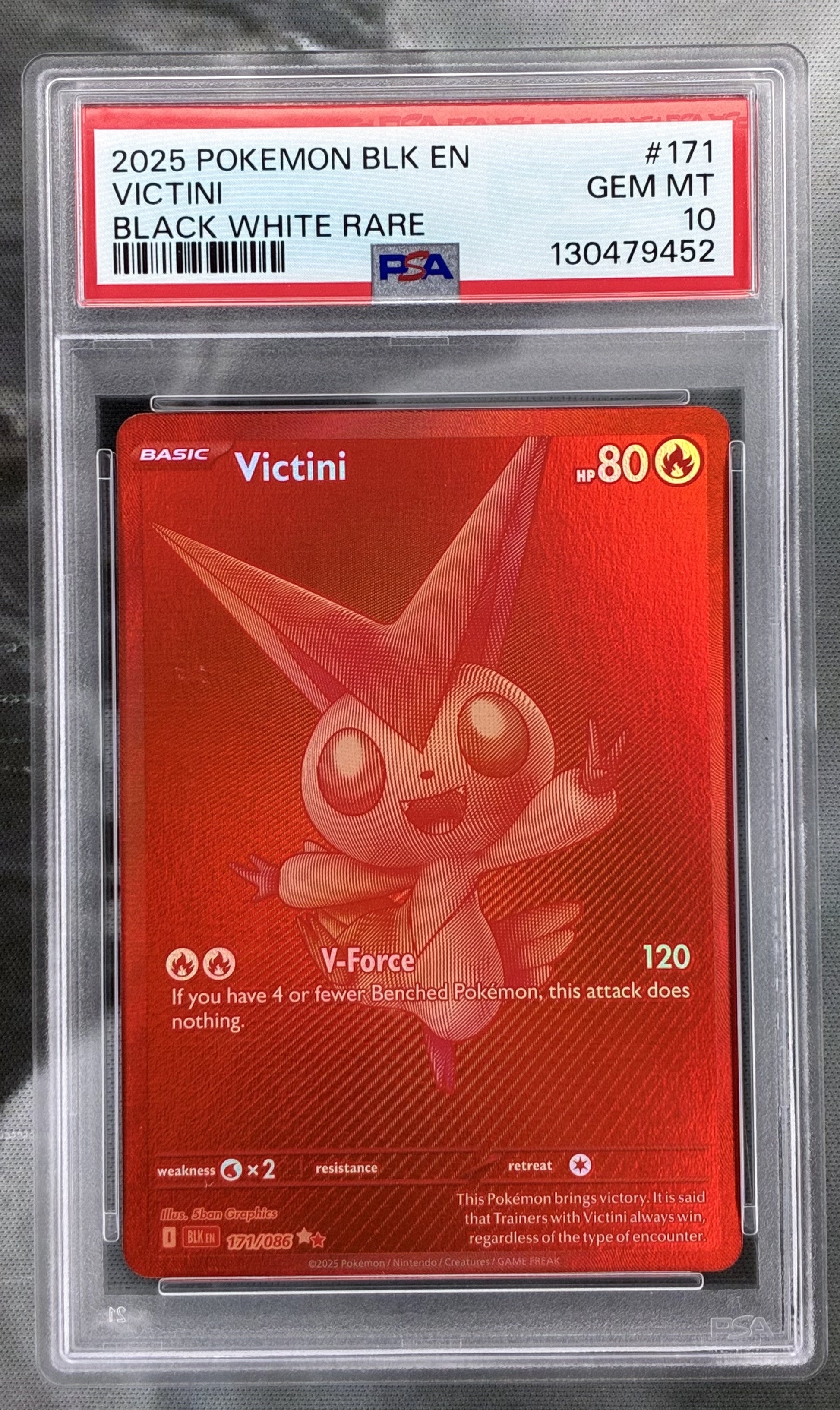 Pokémon Victini 171 086 Black Bolt PSA 10 GEM MINT graded card
