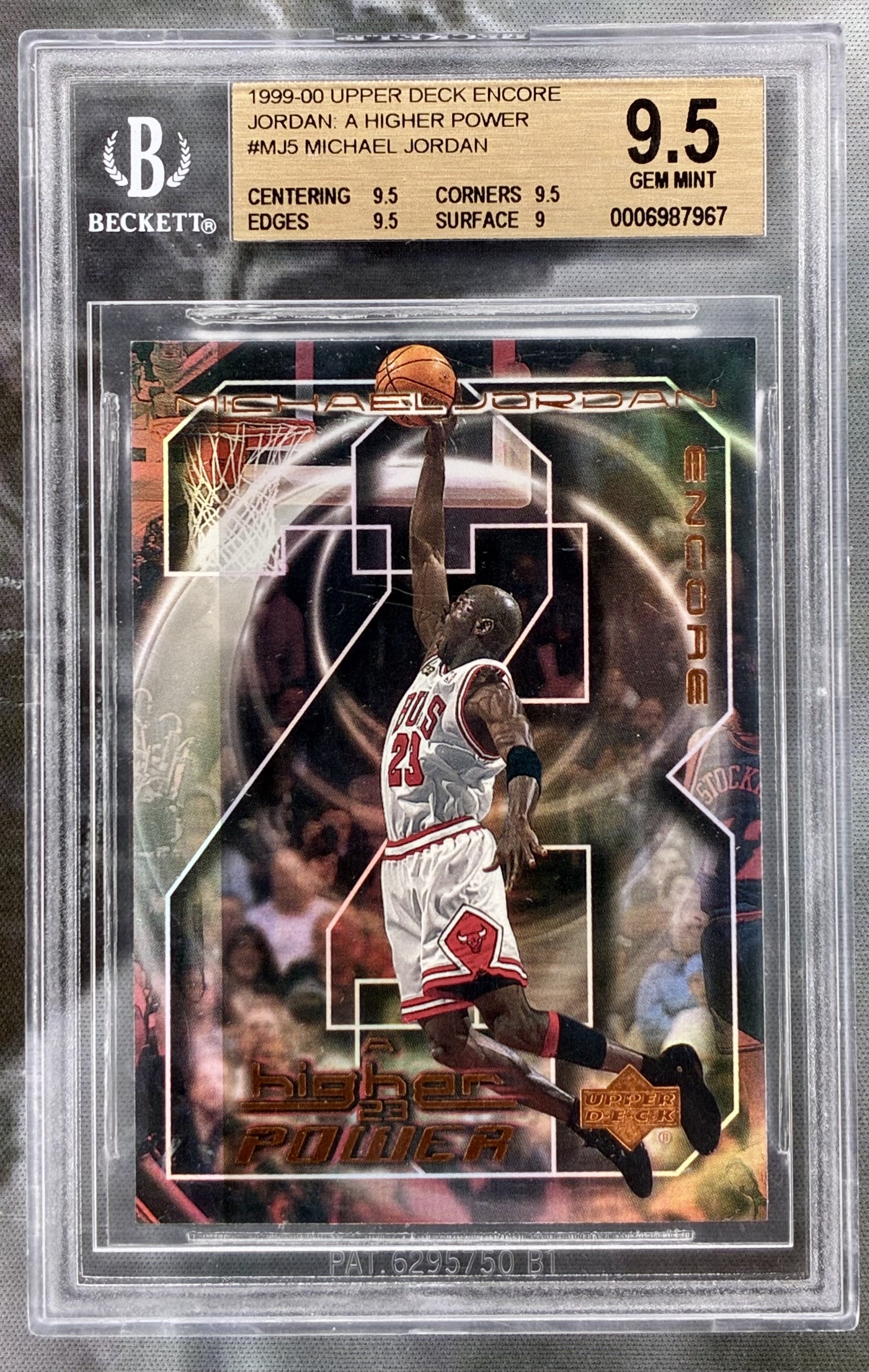 Michael Jordan 1999 Upper Deck A Higher Power MJ5 BGS 9.5 Gem Mint graded basketball card