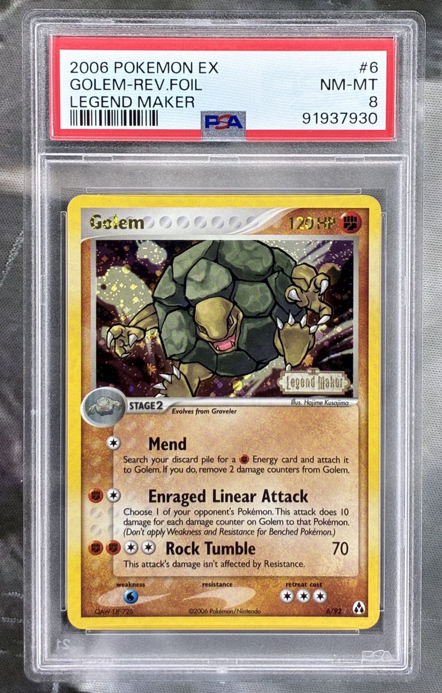 Pokemon Golem EX Legend Maker reverse stamped holo PSA 8 2006