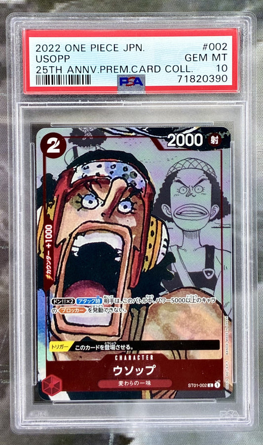 One Piece Usopp 25th Anniversary PSA 10 ST01-002 Japanese card
