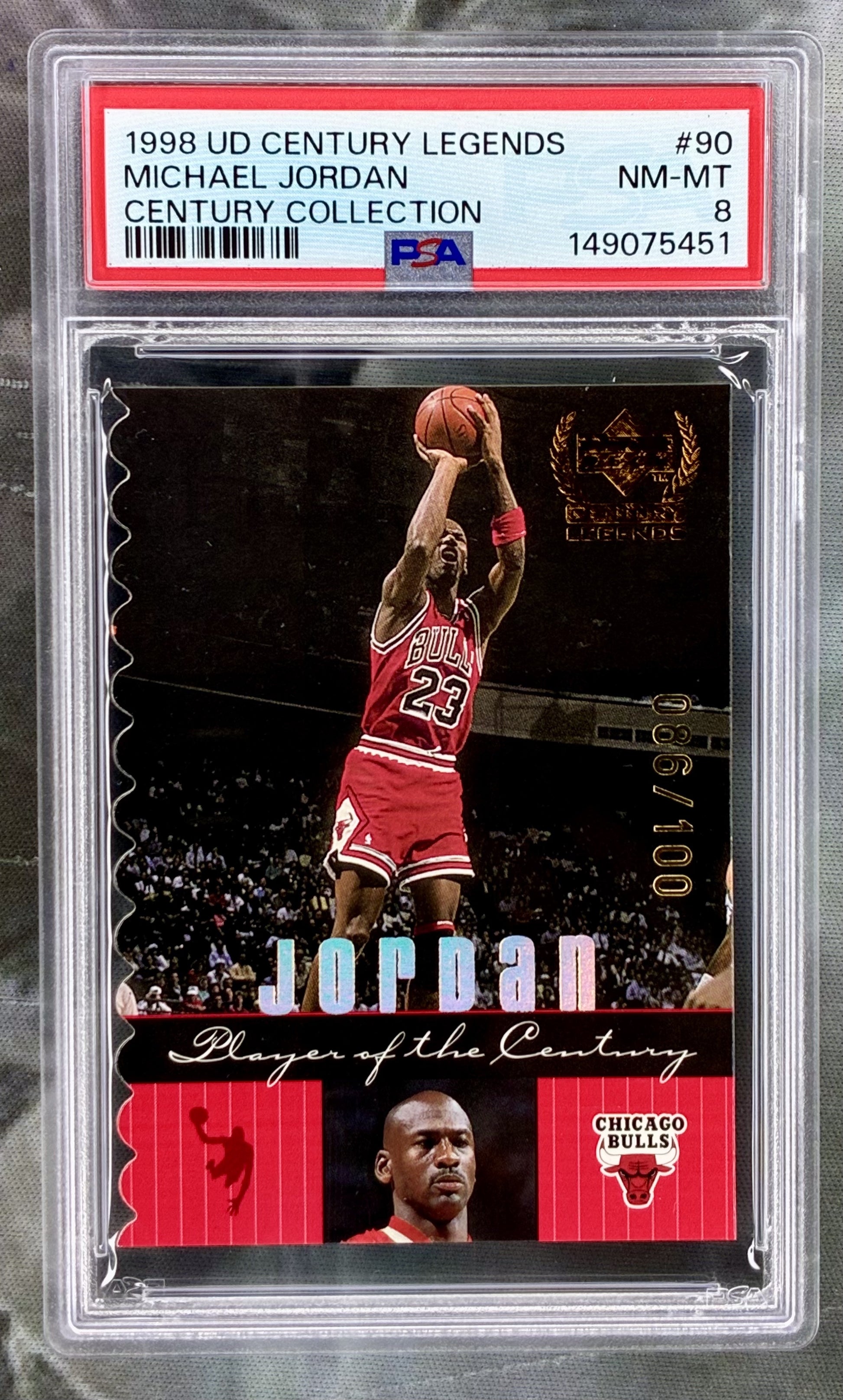 1998-99 Upper Deck Century Legends Michael Jordan #90 /100 PSA 8 HOF