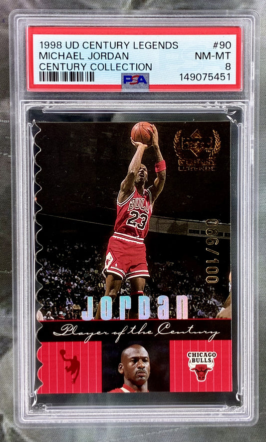 Michael Jordan 1998 Upper Deck Century Legends 90 /100 PSA 8 Bulls card