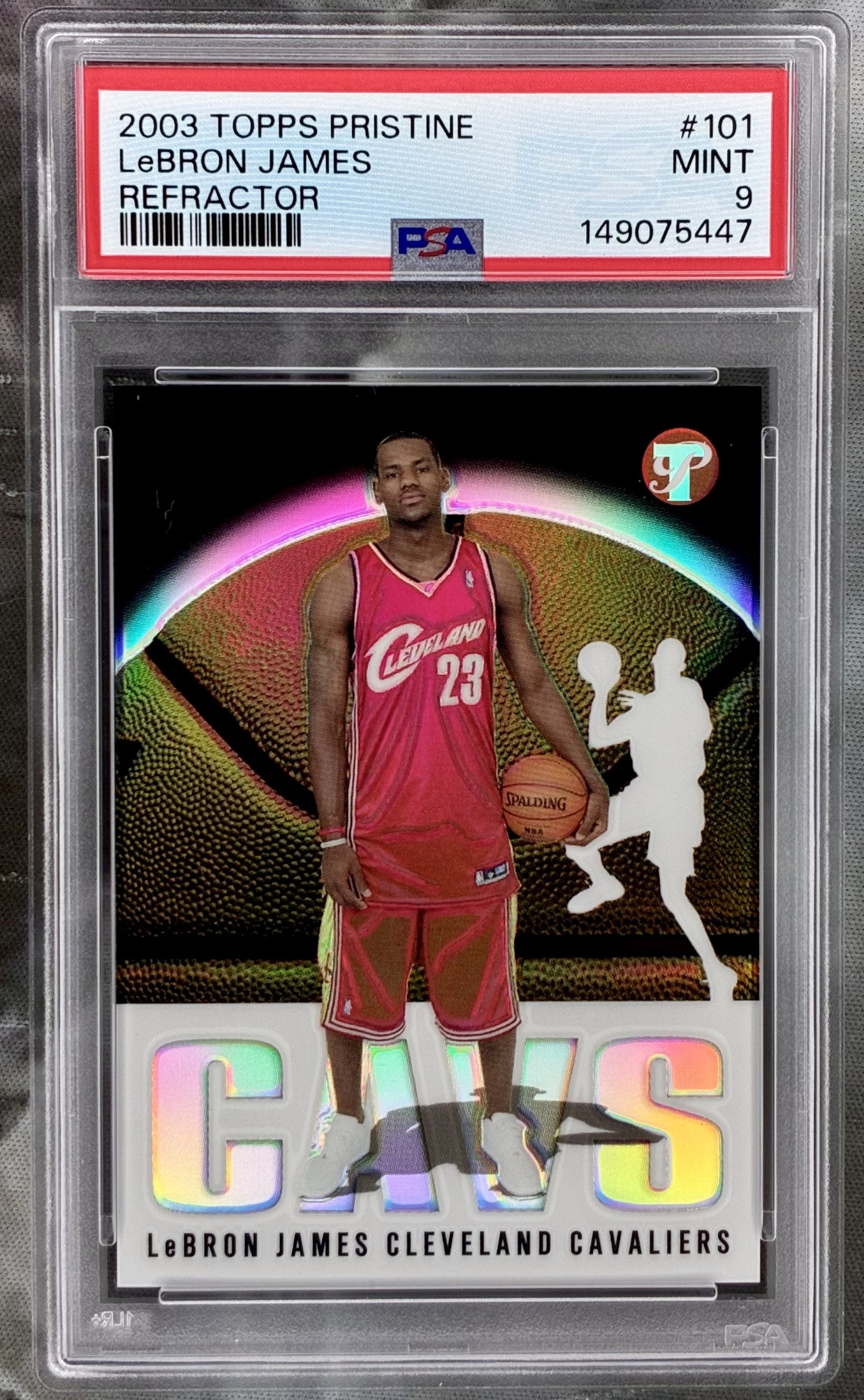 2003 Topps Pristine Refractor LeBron James RC #101 /1999 PSA 9 Mint
