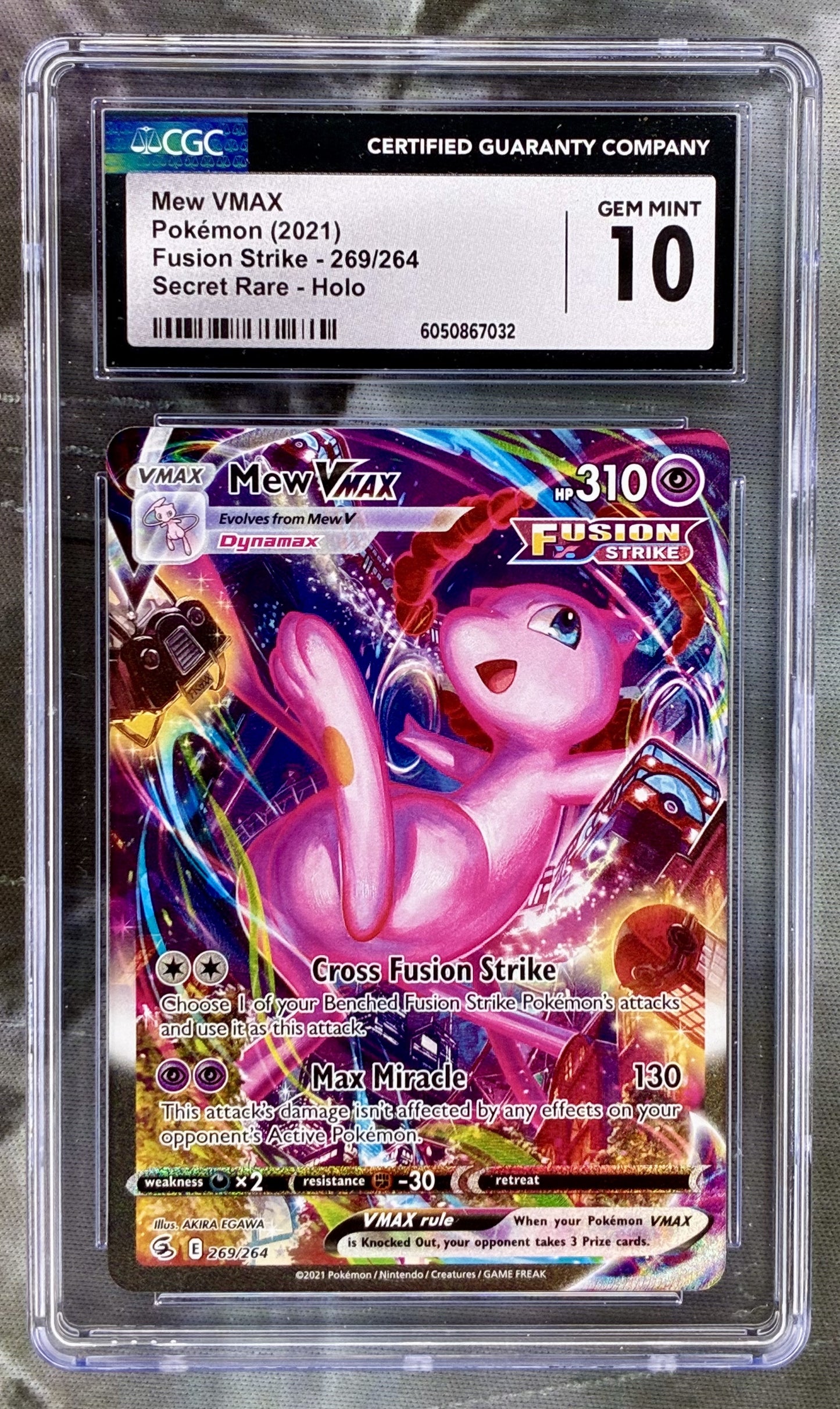 Mew VMAX 269/264 Secret Rare CGC 10 Gem Mint Fusion Strike