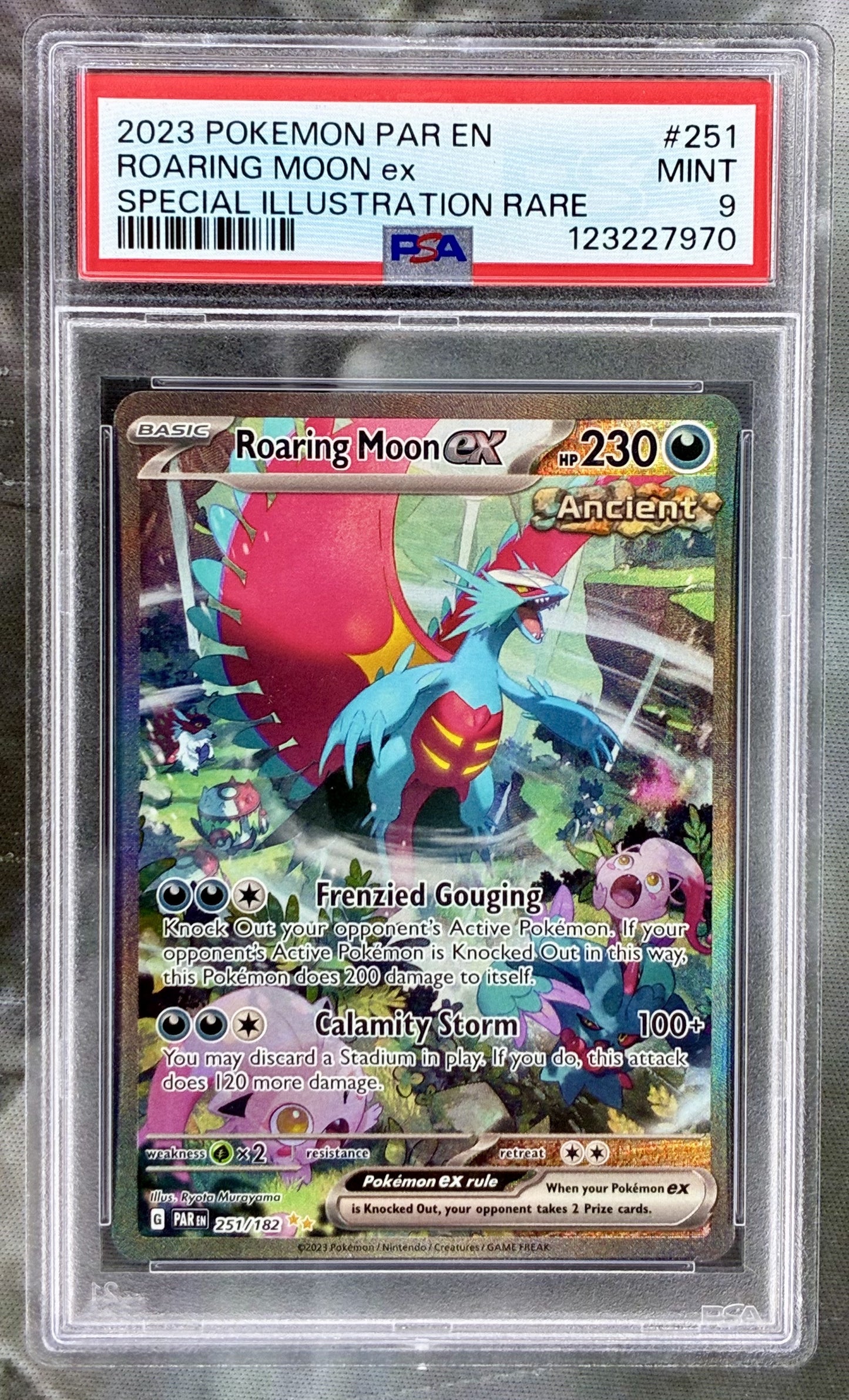 Roaring Moon ex 251/182 SIR PSA 9 Pokémon card