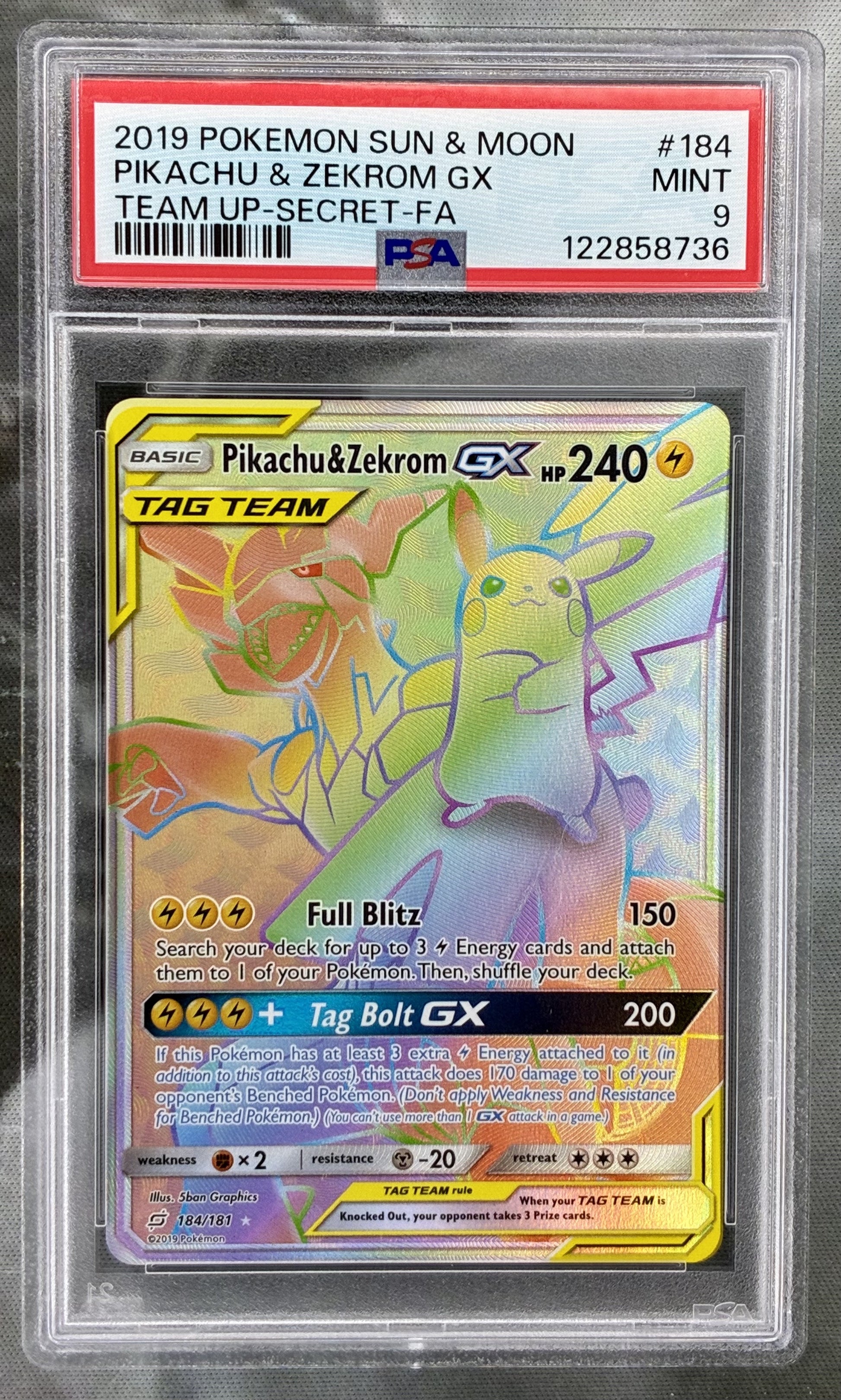 tag team rainbow pokemon cards Pikachu & Zekrom GX Team Up 184/181 Rainbow Rare PSA 9 Pokemon Card – Urban  Empire Collectables AU
