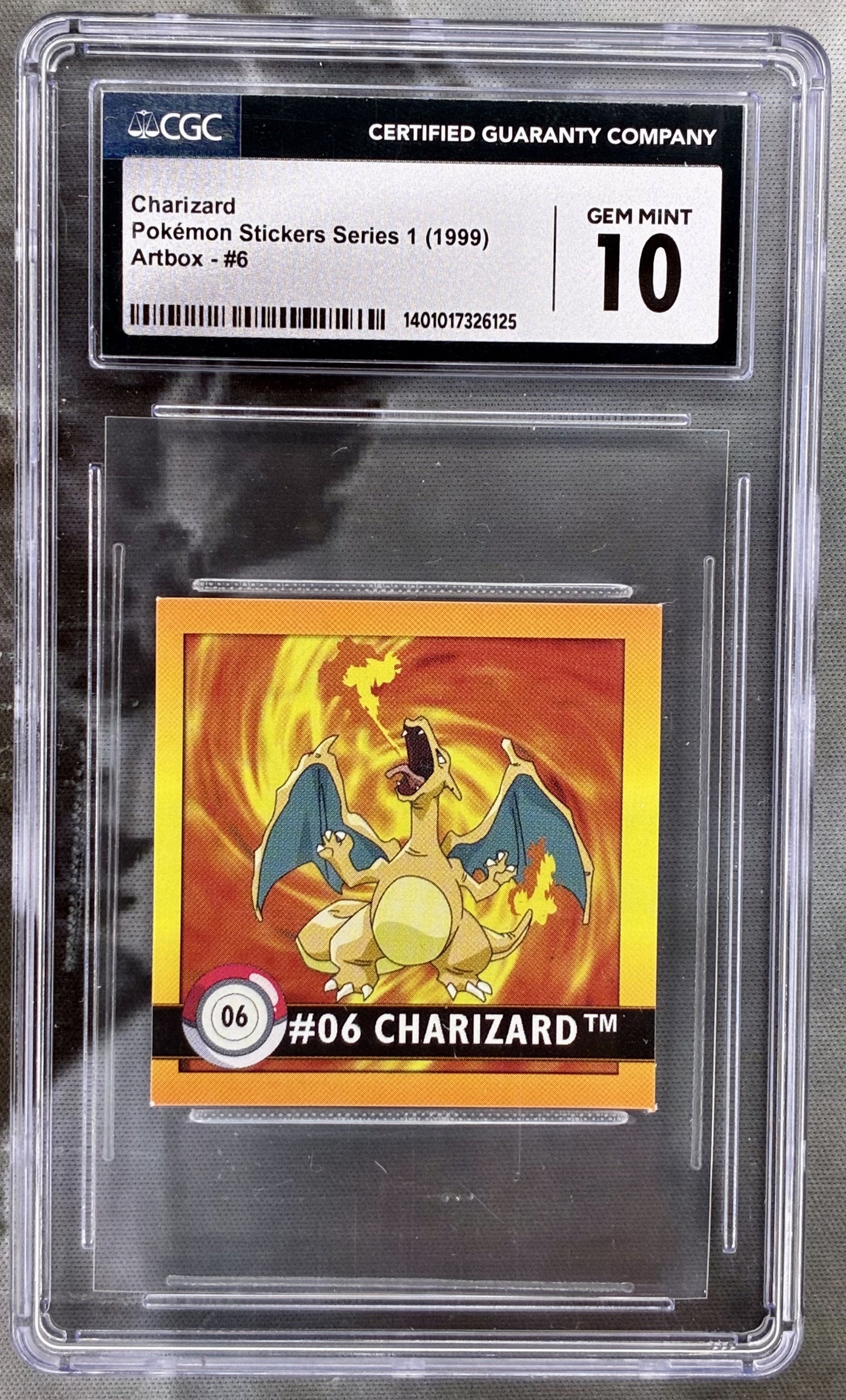 Charizard Artbox Stickers Series 1 06 Sticker CGC 10 English Pokemon card slab