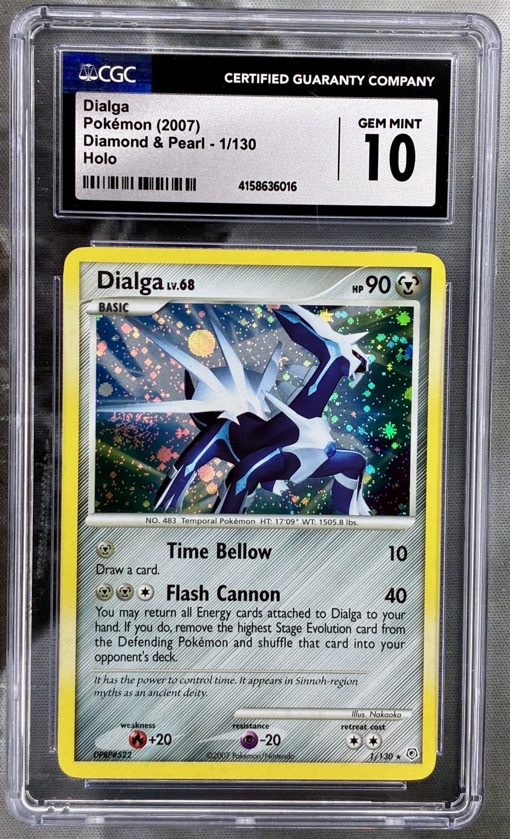 Dialga Diamond & Pearl 1/130 Holo CGC 10 English Pokemon card slab