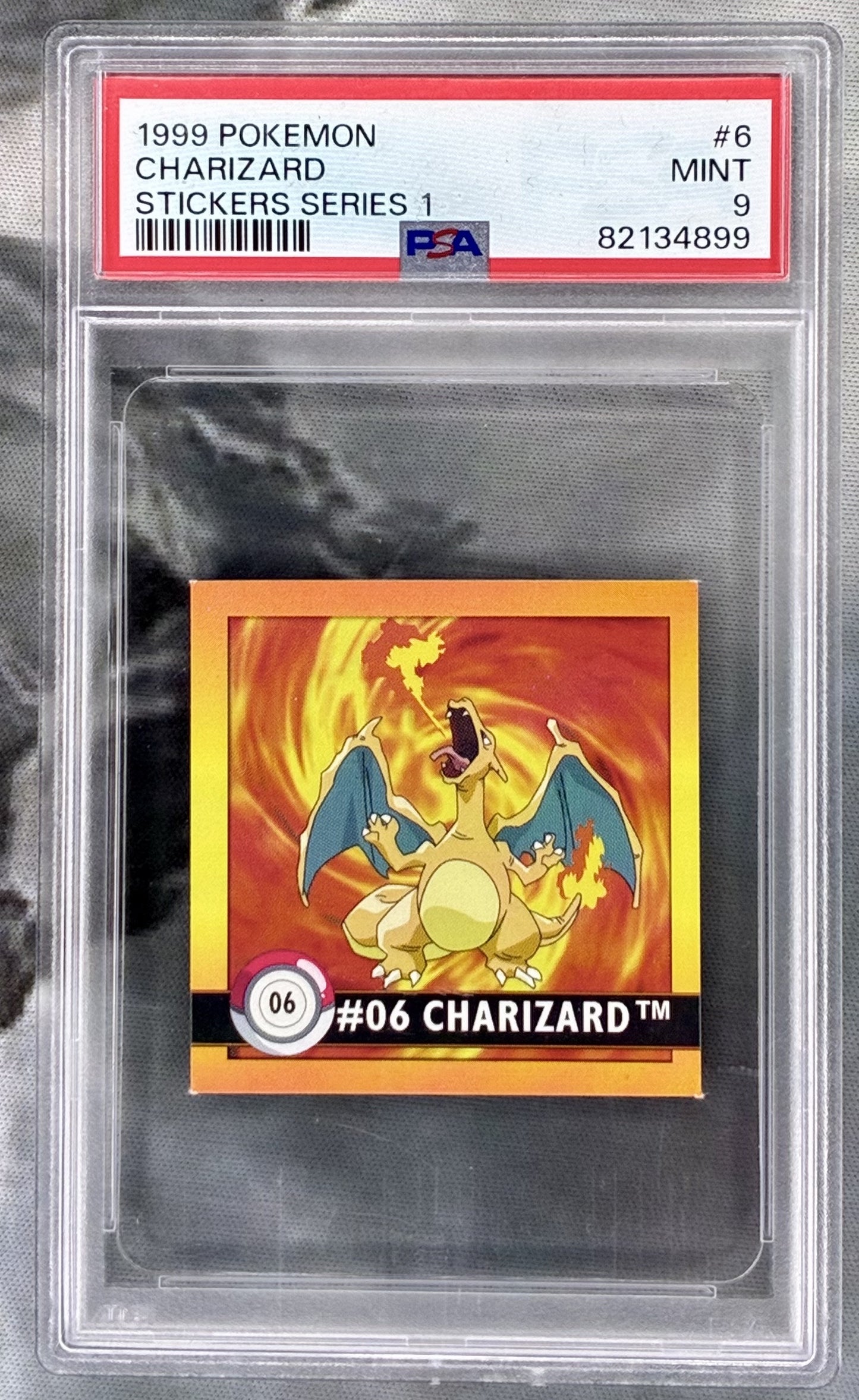Charizard Stickers Series 1 6 Sticker PSA 9 English Pokemon card slab