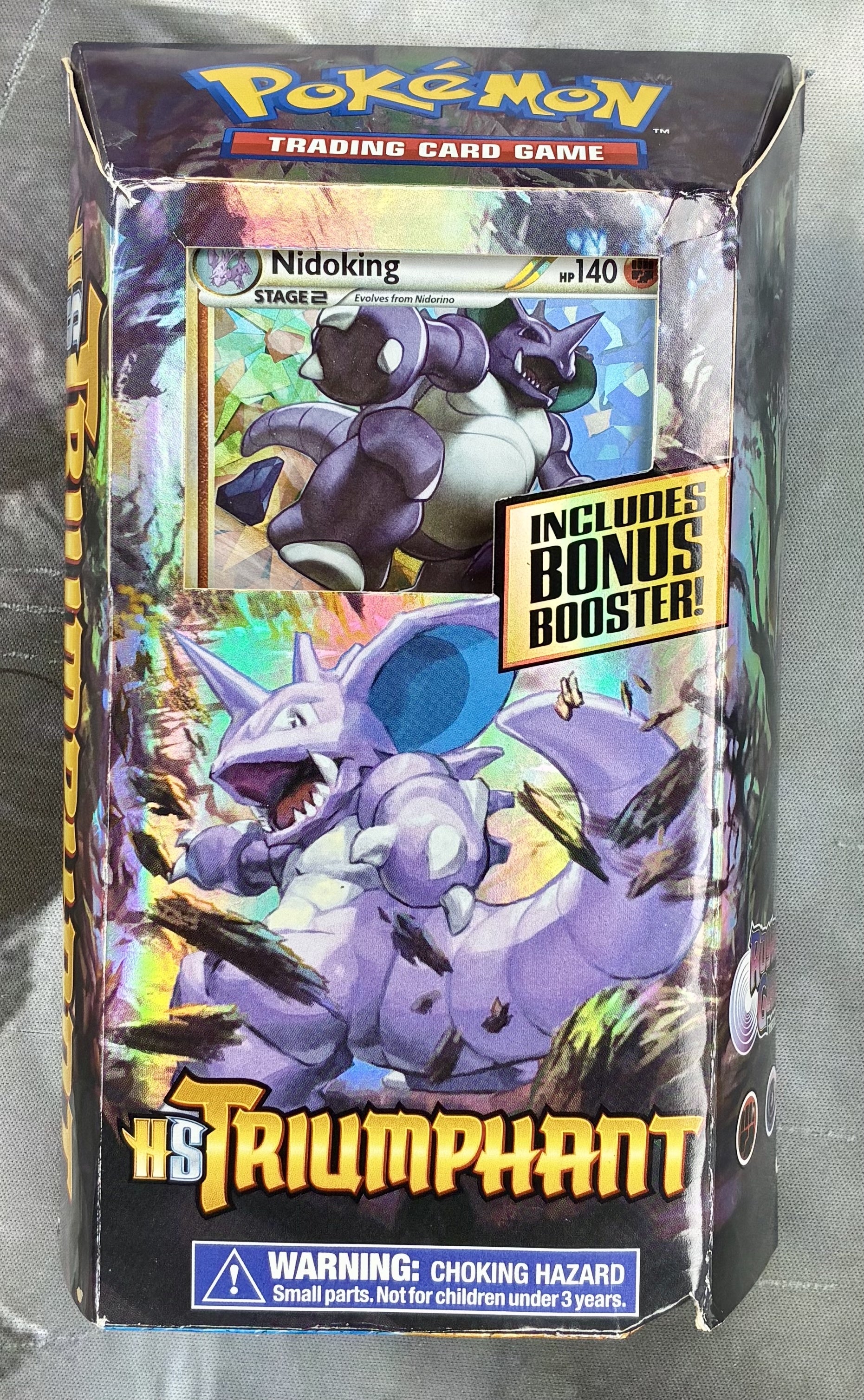 Pokemon HS Triumphant Nidoking Theme Deck sealed with booster pack LP condition