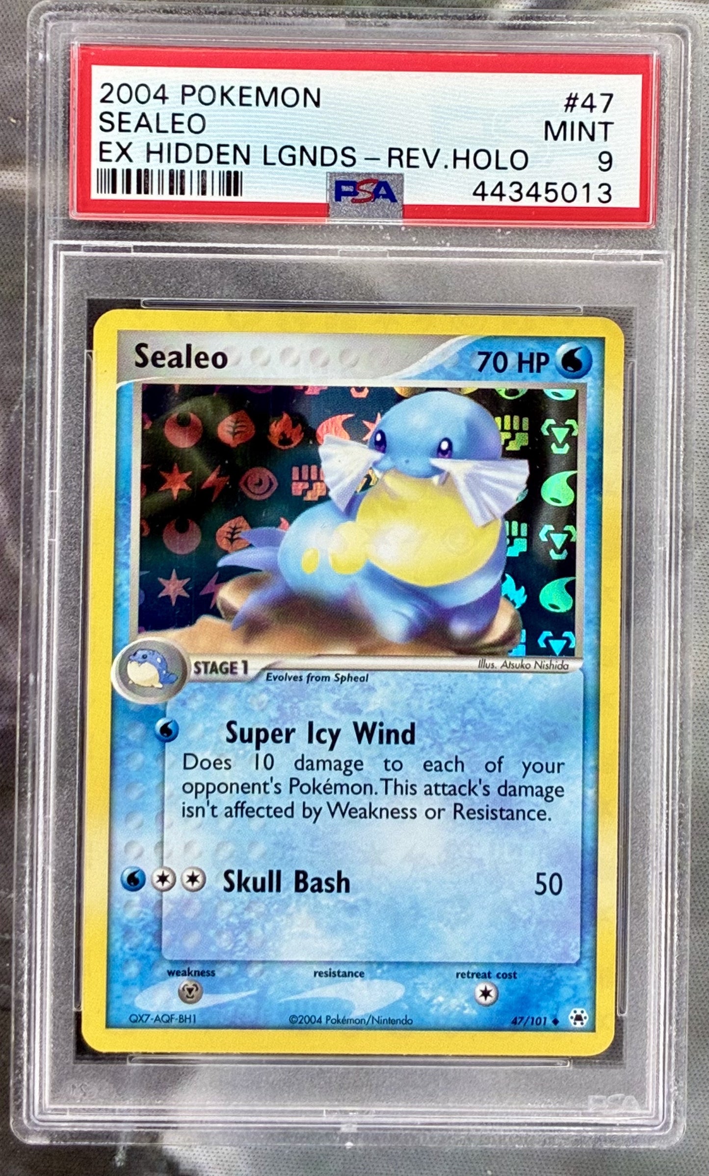 Sealeo EX Hidden Legends 47 Reverse Holo PSA 9 English Pokemon card slab