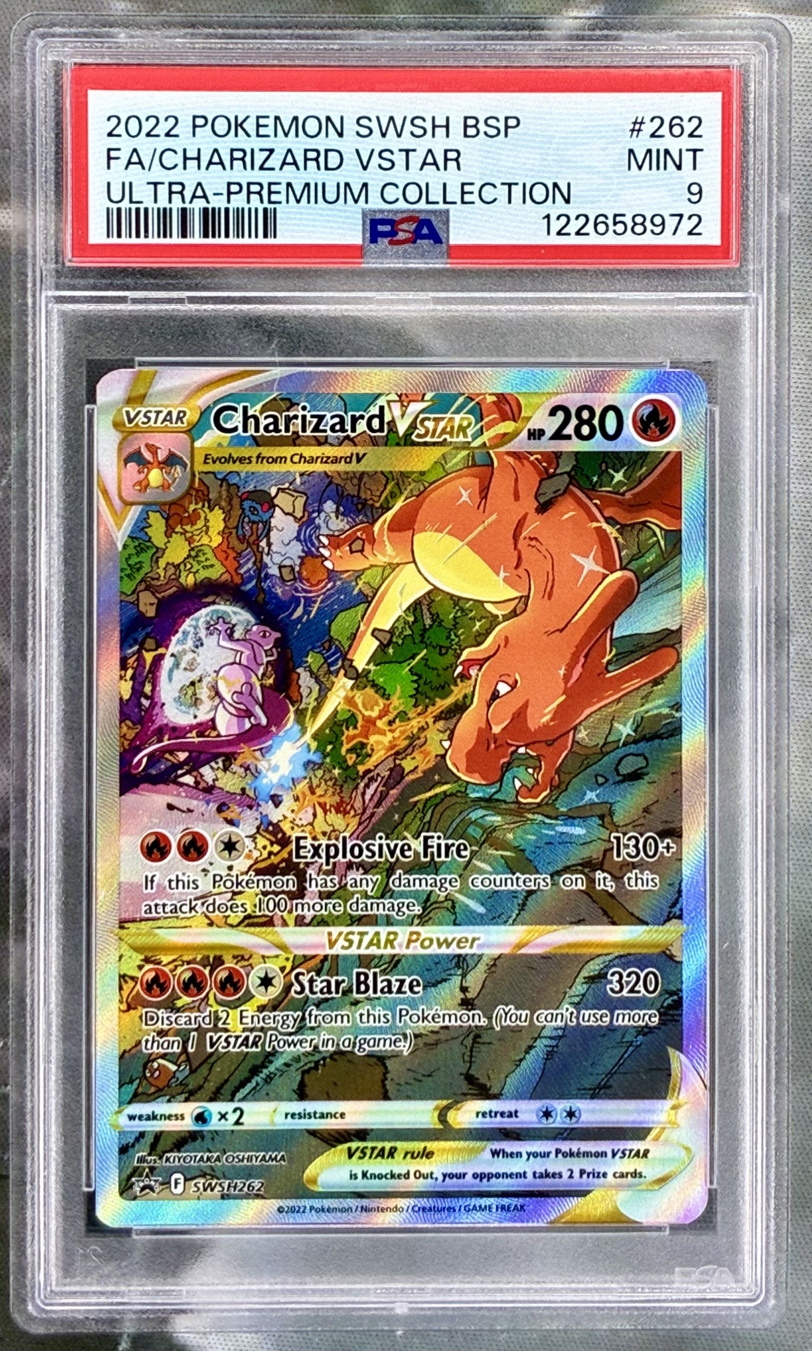 Charizard VSTAR UPC SWSH262 Holo PSA 9 English Pokemon card slab